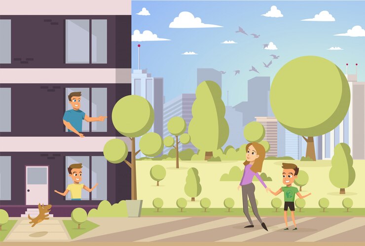 Vecteur concept de famille heureux cartoon vector illustration