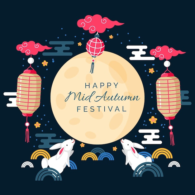 Concept De Festival Design Plat Mi-automne