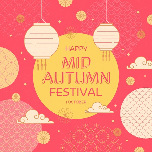 Concept De Festival Design Plat Mi-automne