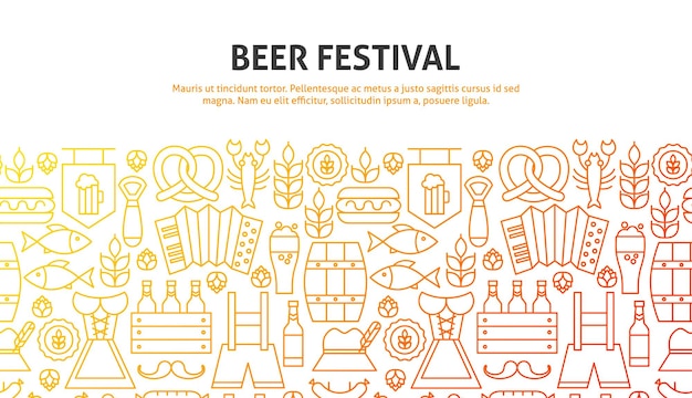 Concept de fête de la bière. Illustration vectorielle de la conception de sites Web en ligne. Modèle de bannière.
