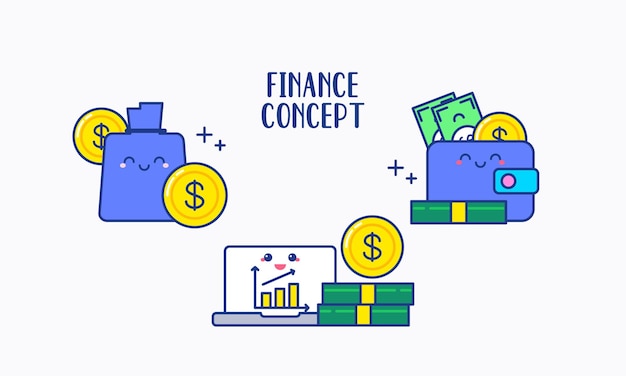 Concept De Finance Mignon Avec Vecteur De Ligne