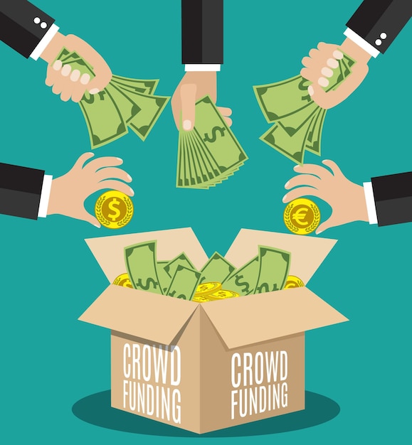 Concept de financement participatif plat