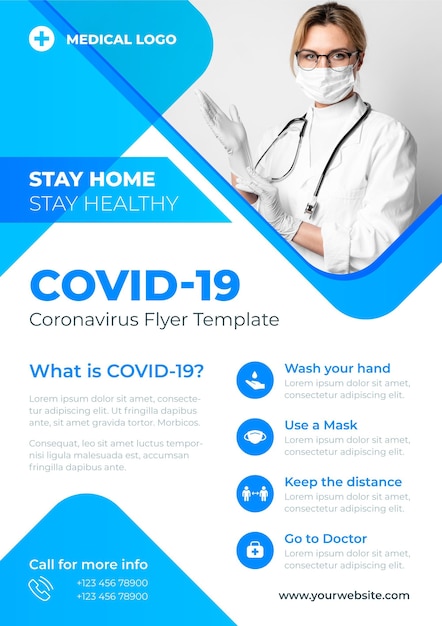 Vecteur concept de flyer informatif sur le coronavirus
