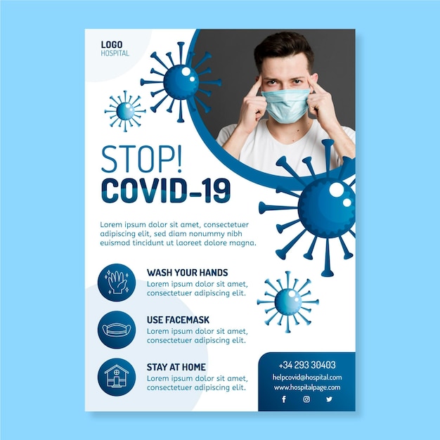 Vecteur concept de flyer informatif sur le coronavirus