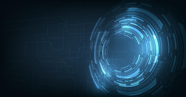 Concept de fond de cercle de circuit électrique numérique