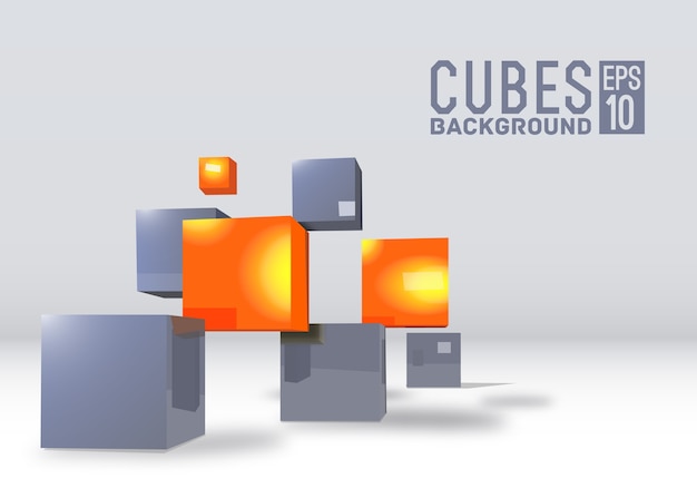 Vecteur concept de fond de cubes réalistes