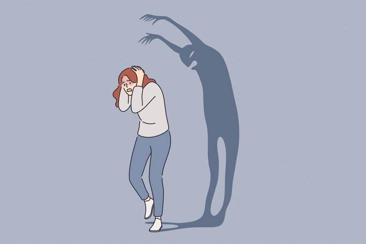 Concept de frustration de phobie d'attaque de panique de psychologie