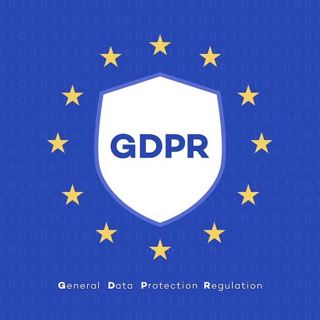Concept GDPR Règlement général sur la protection des données Drapeau de l'UE Illustration vectorielle 10 eps