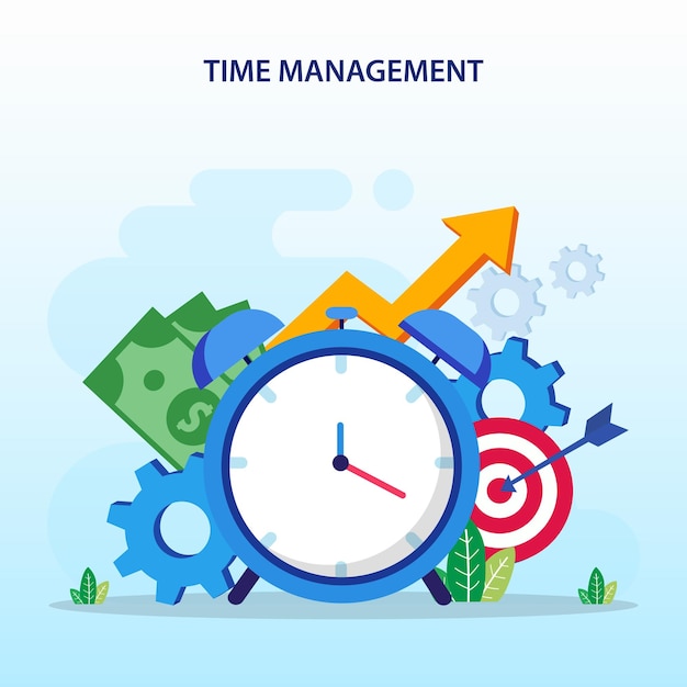 Concept de gestion du temps Vecteur d'illustration de planification d'entreprise