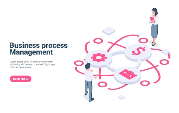 Concept de gestion des processus métier. Illustration vectorielle