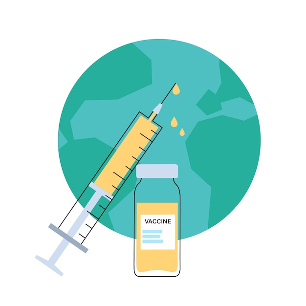 Vecteur concept global de vaccination