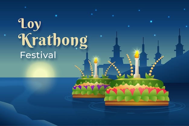 Concept de gradient loy krathong