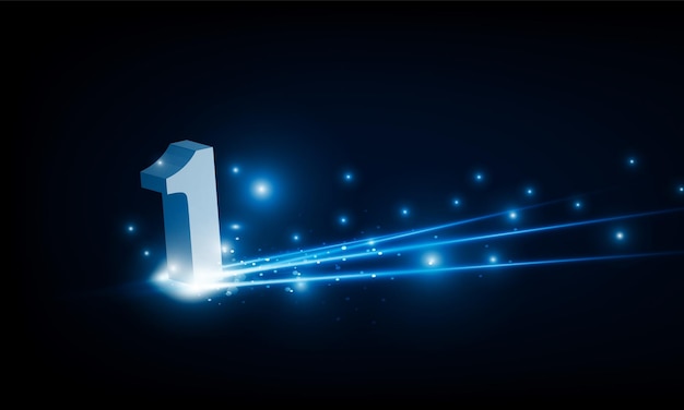 Concept à grande vitesse numéro un sous la forme de fond de technologie Arrow Light out Concept de communication Hitech innovation background vector design