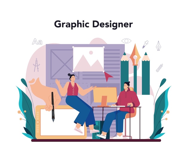 Vecteur concept de graphiste