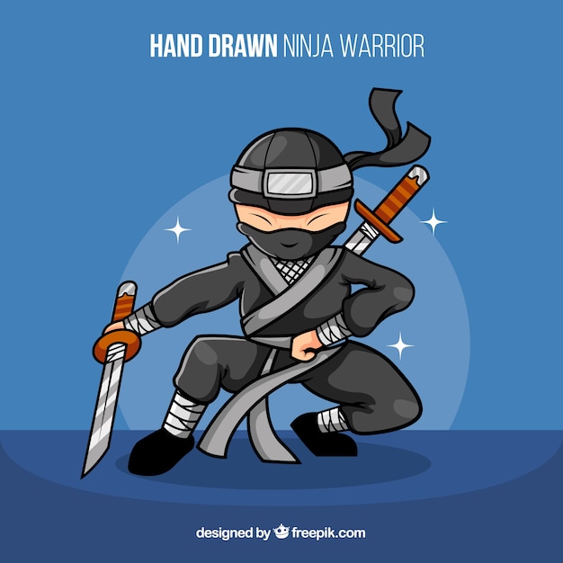 Concept De Guerrier Ninja Dessinés à La Main