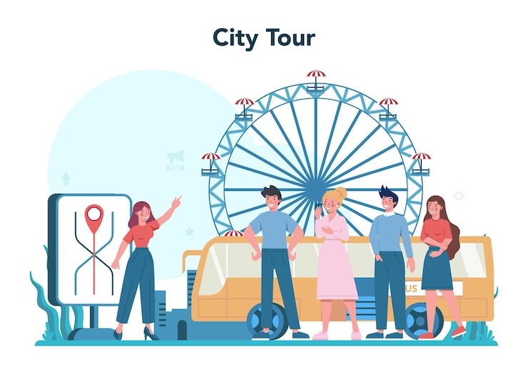Vecteur concept de guide de vacances