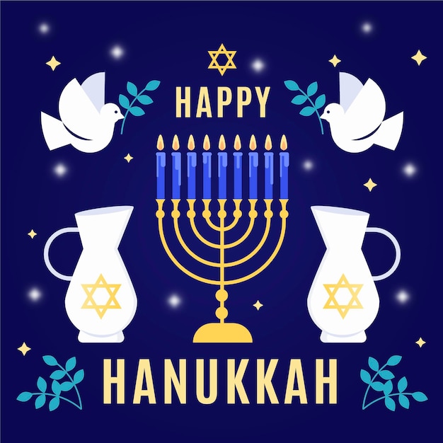 Le concept de Hanukkah à la conception plate