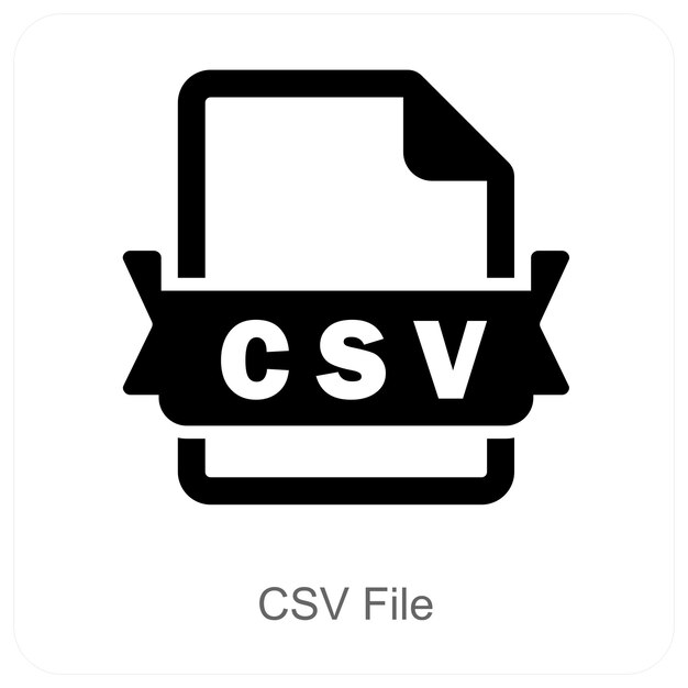 Concept d'icône de fichier et de document CSV