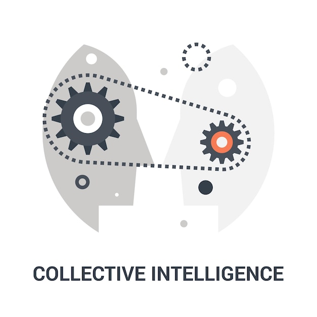 Concept D'icône D'intelligence Collective