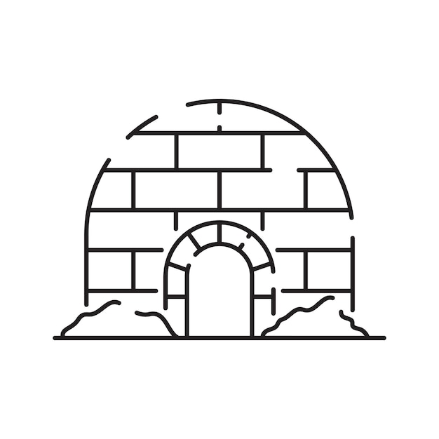 Vecteur concept d'icône linéaire d'igloo illustration de symbole de signe vectoriel de ligne d'iglou température hivernale et froide