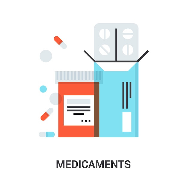 Vecteur concept d'icône de médicaments