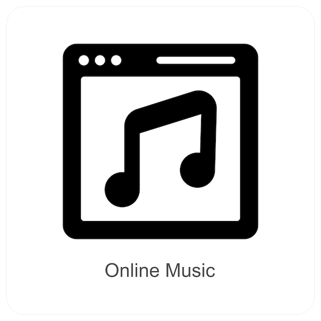 Le concept d'icône de musique et d'audio en ligne