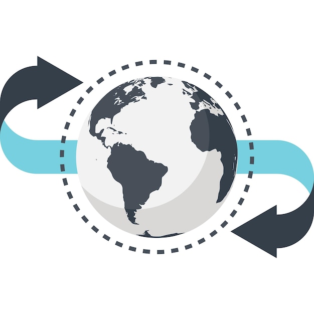 Le concept d'icône web plate d'affaires internationale