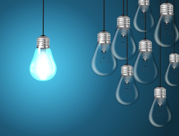 Concept d&#39;idée sur fond bleu