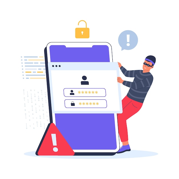 Concept d'illustration de compte de vol de données