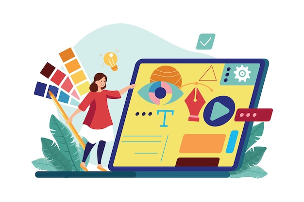 Concept d'illustration de concepteur visuel sur fond blanc