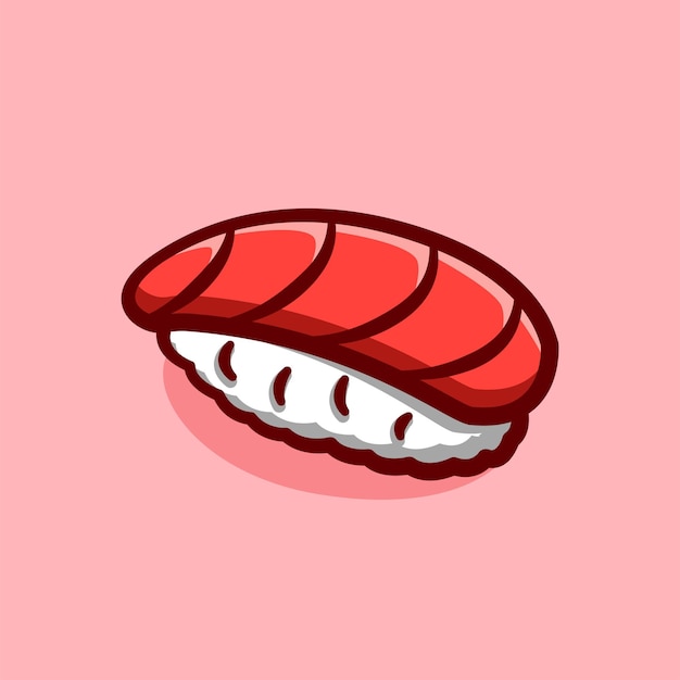 concept d'illustration de dessin animé sushi nigiri au thon