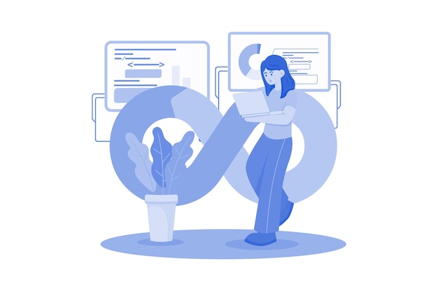 Concept d'illustration de développement Web Une illustration plate isolée sur fond blanc