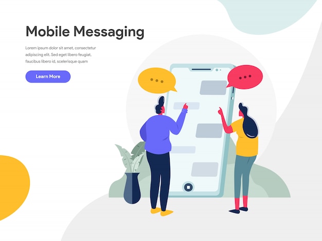 Concept d'illustration de messagerie mobile