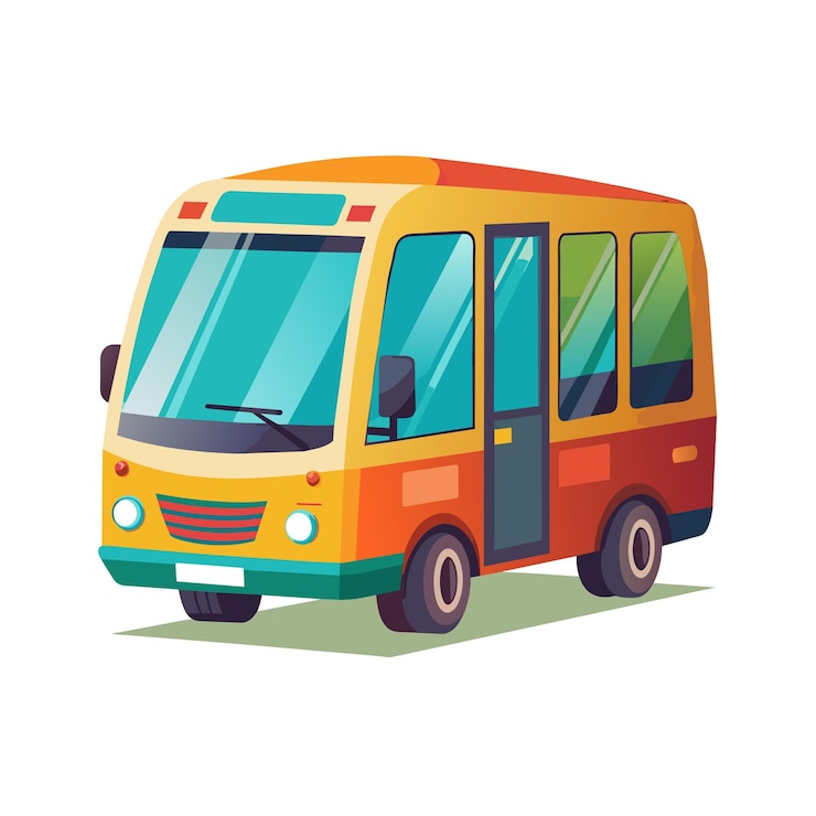 Vecteur concept d'illustration réaliste du vecteur de bus