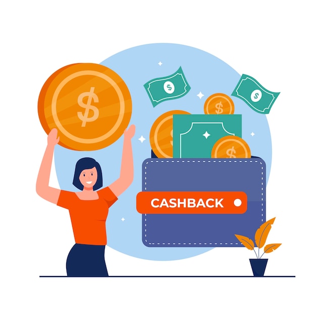 Concept D'illustration De Service De Cashback En Ligne Illustration Pour Les Pages De Destination Des Sites Web Applications Mobiles Affiches Et Bannières Illustration Vectorielle Plane à La Mode