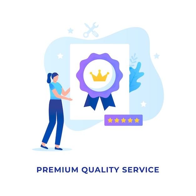 Concept D'illustration De Service De Qualité Premium Pour Sites Web