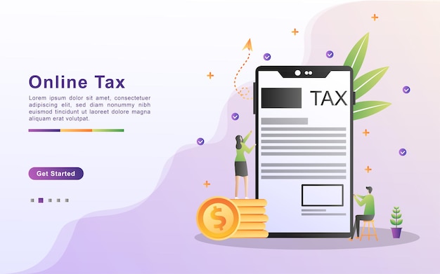 Concept D'illustration De La Taxe En Ligne