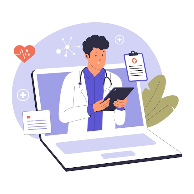 Le concept d'illustration de la télémédecine
