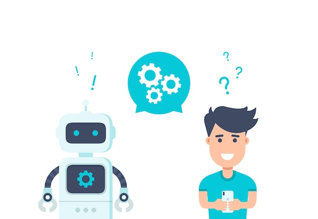 Concept d'illustration vectorielle chatbot