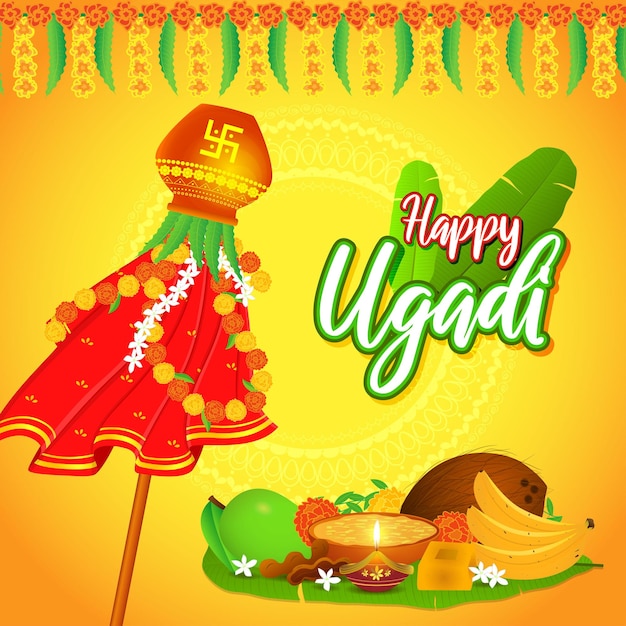 Concept D'illustration Vectorielle Du Festival Happy Ugadi