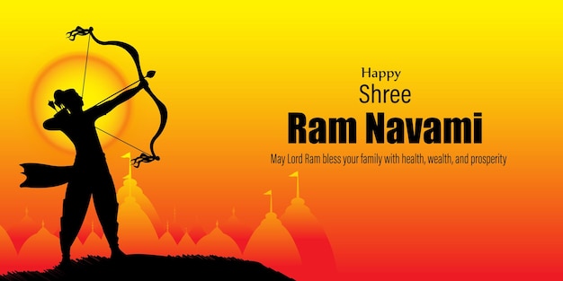 Vecteur concept d'illustration vectorielle du festival hindou du printemps shree ram navami souhaite salutation