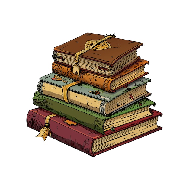Le concept d'illustration vectorielle de la pile de livres