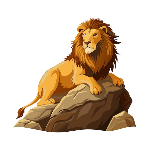 Concept d'illustration vectorielle réaliste du lion