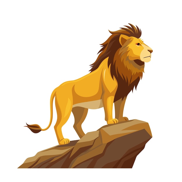 Concept d'illustration vectorielle réaliste du lion