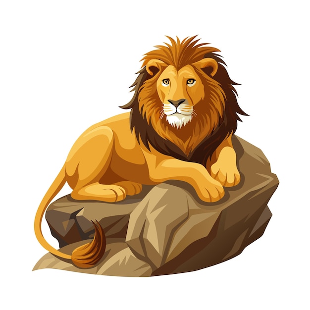 Concept d'illustration vectorielle réaliste du lion