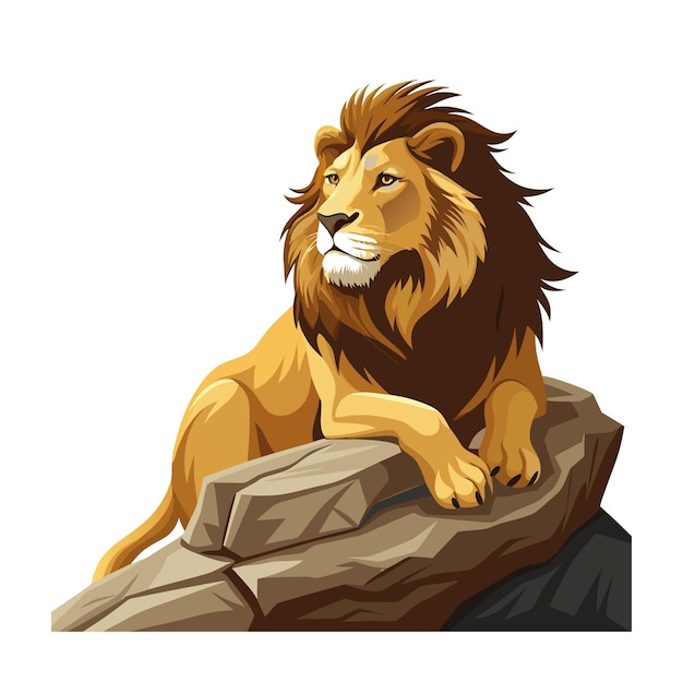 Concept d'illustration vectorielle réaliste du lion