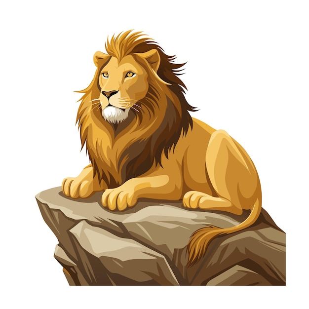 Concept d'illustration vectorielle réaliste du lion