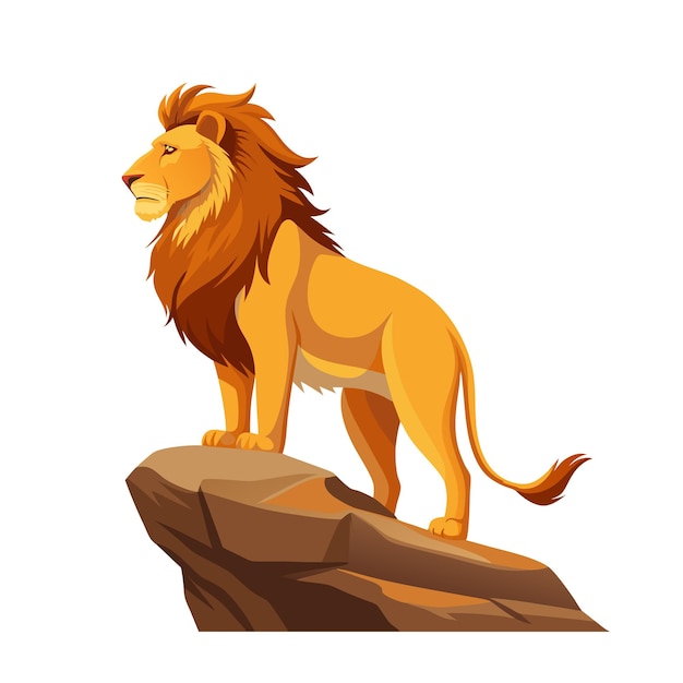 Concept d'illustration vectorielle réaliste du lion