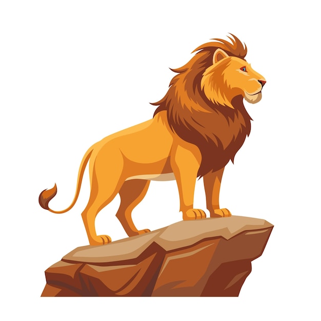 Concept d'illustration vectorielle réaliste du lion