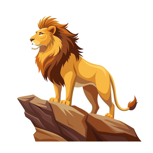Concept d'illustration vectorielle réaliste du lion
